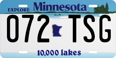 MN license plate 072TSG