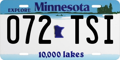 MN license plate 072TSI