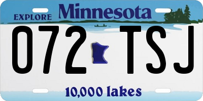 MN license plate 072TSJ