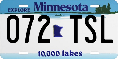 MN license plate 072TSL