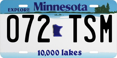 MN license plate 072TSM