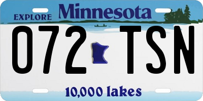 MN license plate 072TSN