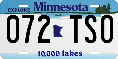 MN license plate 072TSO