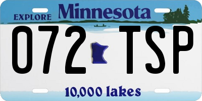 MN license plate 072TSP