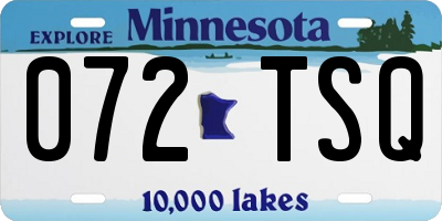 MN license plate 072TSQ