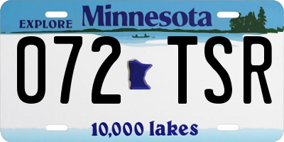 MN license plate 072TSR
