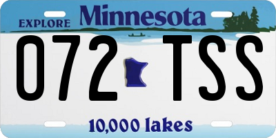 MN license plate 072TSS