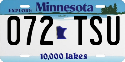 MN license plate 072TSU