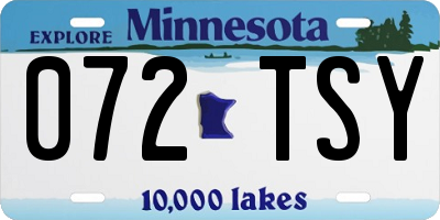 MN license plate 072TSY