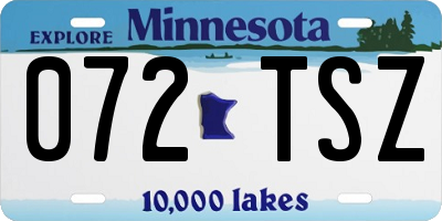 MN license plate 072TSZ