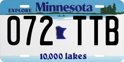 MN license plate 072TTB
