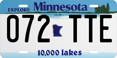 MN license plate 072TTE