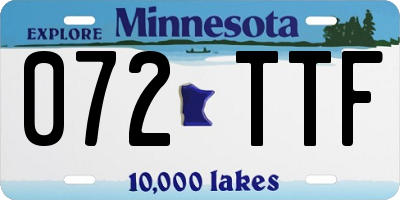 MN license plate 072TTF