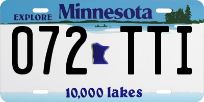 MN license plate 072TTI