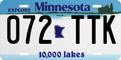 MN license plate 072TTK
