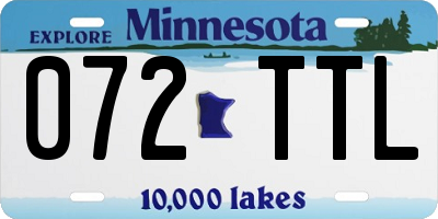 MN license plate 072TTL