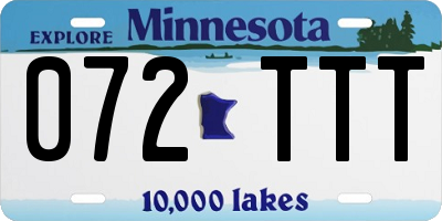 MN license plate 072TTT