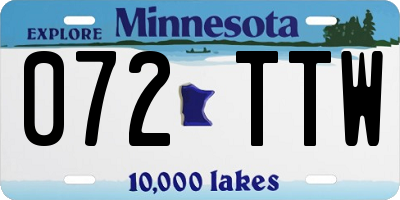 MN license plate 072TTW