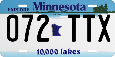 MN license plate 072TTX