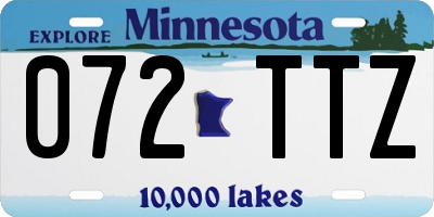MN license plate 072TTZ