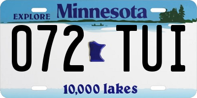 MN license plate 072TUI