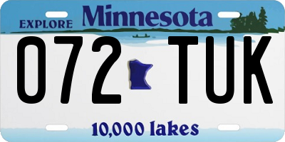MN license plate 072TUK