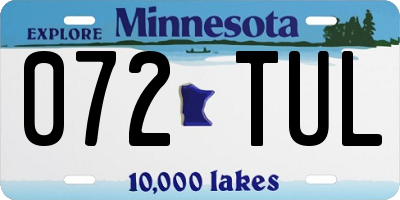 MN license plate 072TUL