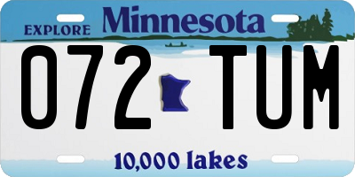 MN license plate 072TUM