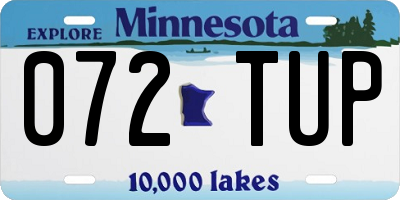 MN license plate 072TUP