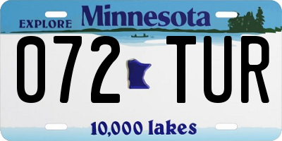 MN license plate 072TUR