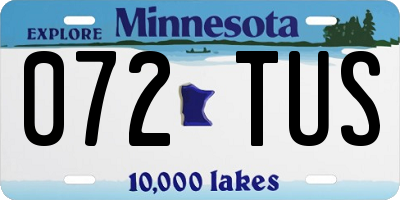 MN license plate 072TUS