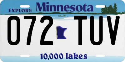 MN license plate 072TUV