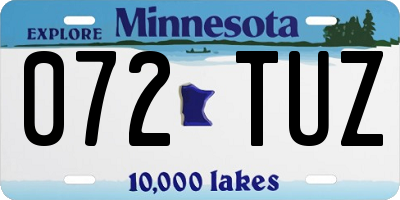 MN license plate 072TUZ