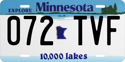 MN license plate 072TVF
