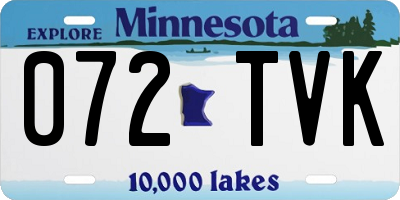 MN license plate 072TVK