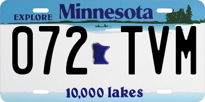 MN license plate 072TVM