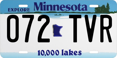 MN license plate 072TVR
