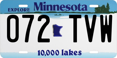 MN license plate 072TVW