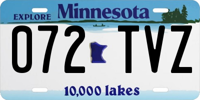 MN license plate 072TVZ