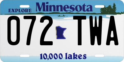 MN license plate 072TWA