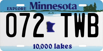 MN license plate 072TWB