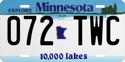 MN license plate 072TWC