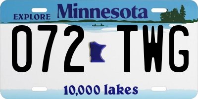 MN license plate 072TWG
