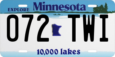 MN license plate 072TWI