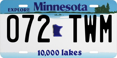 MN license plate 072TWM