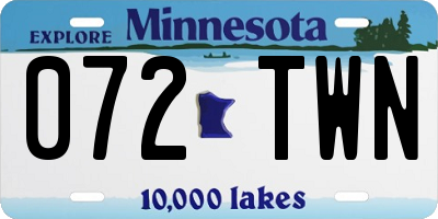 MN license plate 072TWN