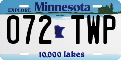 MN license plate 072TWP