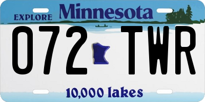 MN license plate 072TWR