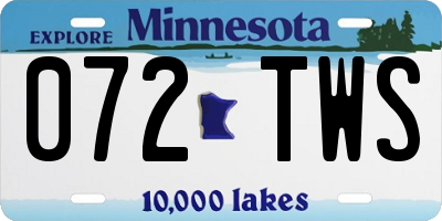 MN license plate 072TWS
