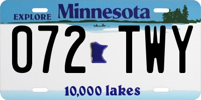 MN license plate 072TWY